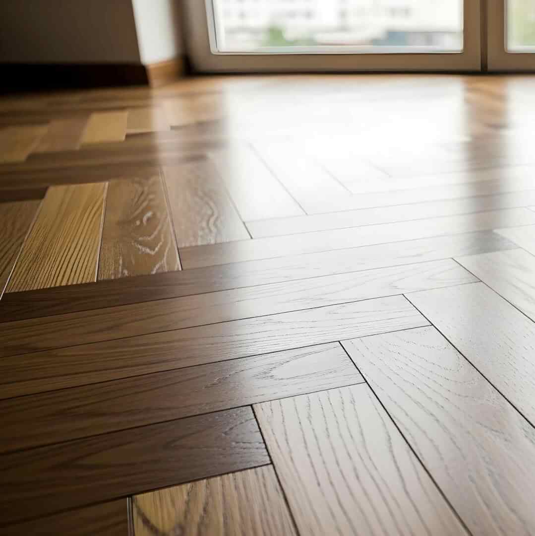 close-up-polished-wood-parquet-floor-reflecting-light